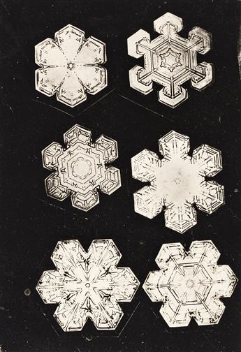 WILSON A. SNOWFLAKE BENTLEY (1865-1931) A group of 10 vintage snow crystals.